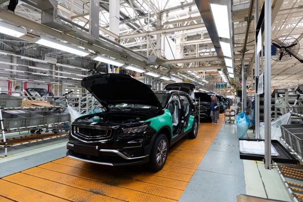 Electric car in factory - Automobiles category