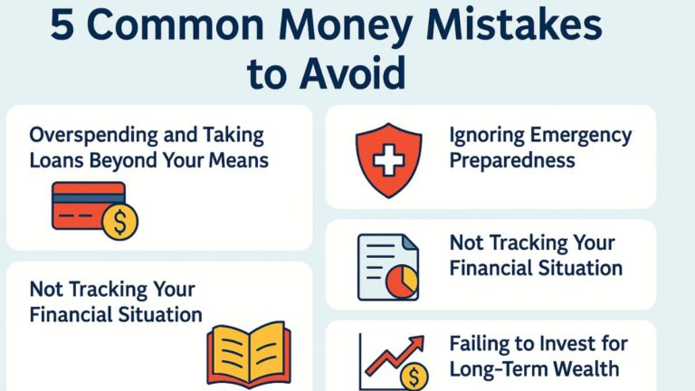 infographic showing 5 common financial mistakes to avoid