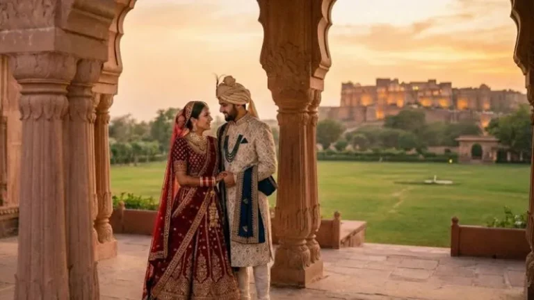 Indian couple AI portrait created using Google Gemini in 2026 with cinematic lighting.