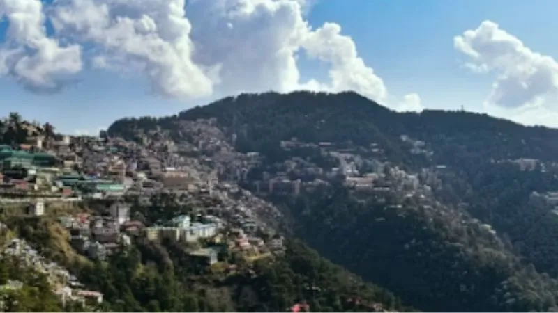 Panoramic view of Shimla city nestled in the hills of Himachal Pradesh